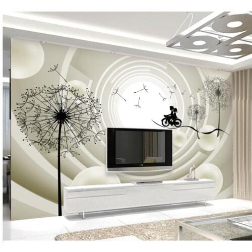 Custom 3d wallpaper for walls 3 d wall murals Cartoon wallpaper Warm dandelion abstract 3d TV backdrop wall paper home decor