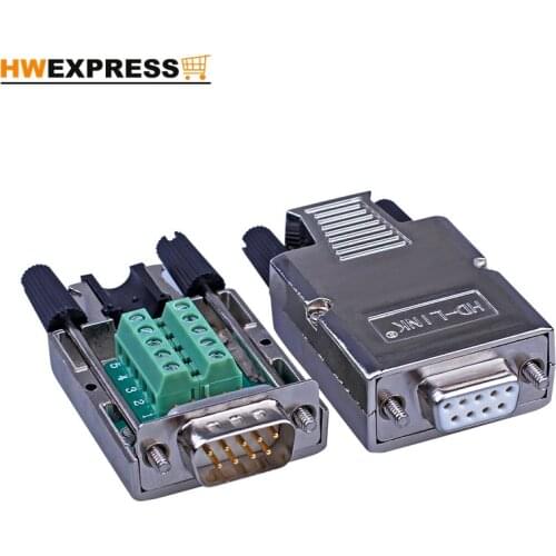 Serial Port DB9 Avoid Welding Head Plug Avoid Weld Metal Shell 9Needle 9Hole RS232 COM Mouth Connector