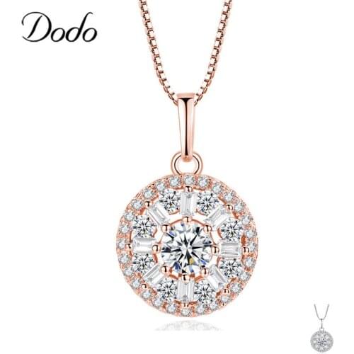 Simple Fashion Jewelry Round Shape Lucky Wheel Necklace AAA Cubic Zirconia Pendant Necklace for Women Wedding Jewelry Gifts N330