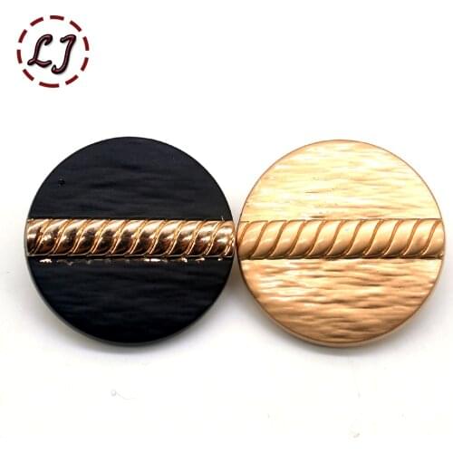 10pcs/lot fashion classic zipper decorative sewing buttons high quality gold black buttons for shirt overcoat accessory DIY