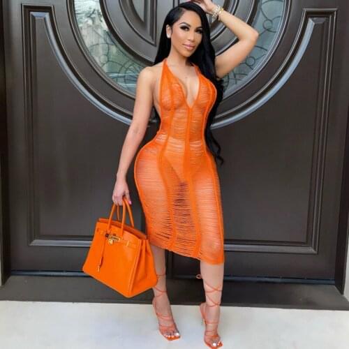 DSMTRC Sexy Deep V-Neck Backless Bodycon Dress Spring Summer Fringe Tassel Club Party Prom Midi Dress Vestidos Beach Wear 2021