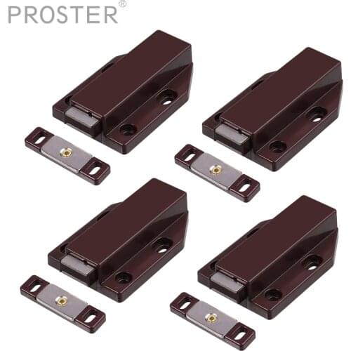 PROSTER 4pcs Touch Latch Push-To-Open For Release Cabinet Large Doors Catches Latch Door Furniture Hardware
