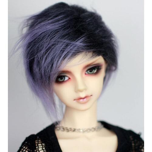 BJD Doll Fur Wig purple short hair wigs for 1/3 1/4 1/6 BJD DD SD MDD MSD YOSD doll fur wigs doll