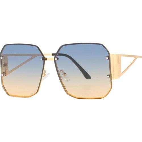 2021 Sunglasses Women Retro Oversized Square Sun Glasses Men Fashion Metal Frame Streetwear Eyewear UV400