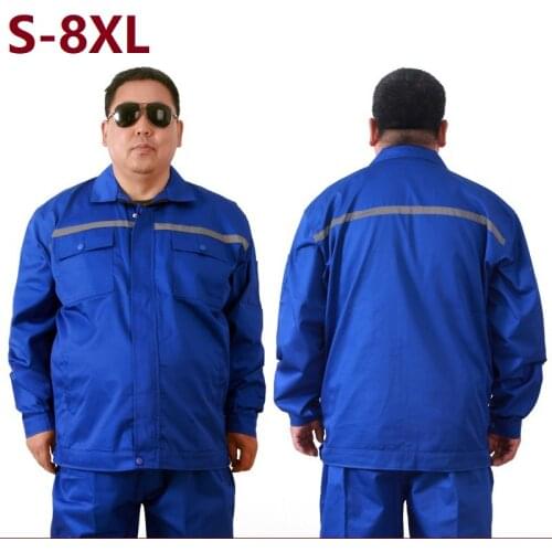 Reflective Loose Work Clothing Men Welding Mechanical Auto Factory Durable Protective Uniform Plus Size Workshop Coveralls M-8XL