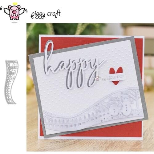 Piggy Craft metal cutting dies cut die mold Christmas snowman border Scrapbook paper craft knife mould blade punch stencils dies
