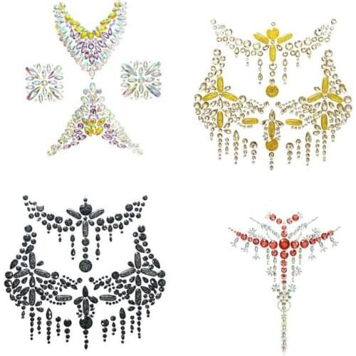 Tattoo Sticker High-quality Wear-resisting Self Adhesive Glitter Rhinestones Gems Temporary Face Body Makeup Flash Sticker