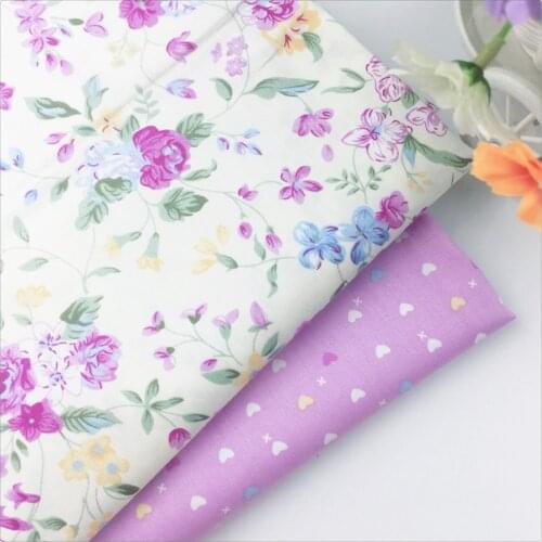 Purple Design Diy cotton fabric tissue an meter tecido for dress baby bedding textile cloth sewing patchwork quilting syunss