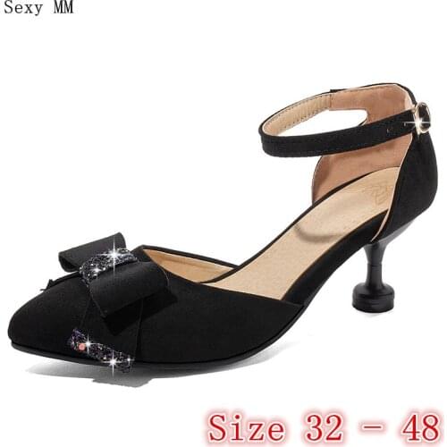 High Heels Women High Heel Shoes Pumps D'Orsay Woman Shoes Kitten Heels Small Plus Size 32 33 - 40 41 42 43 44 45 46 47 48