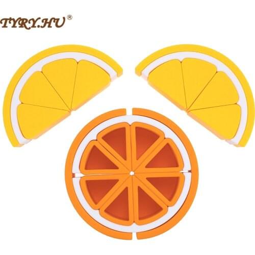 TYRY.HU 1/2set Silicone Lemon Teether Baby Silicone Toy Teethers Food Grade Silicone Soft Building Blocks Pacifier Clip BPA Free