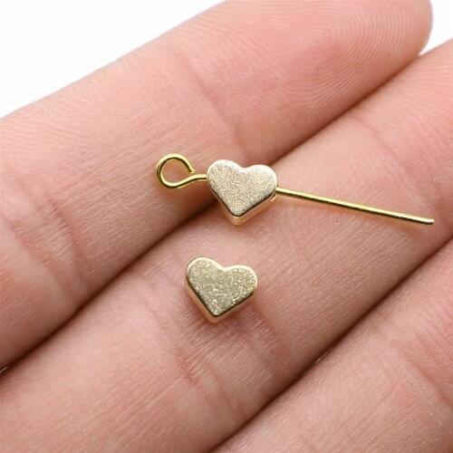 WYSIWYG 20pcs 6x6mm Charms Heart Spacers Beads 2 Colors For Jewelry Making Accessories