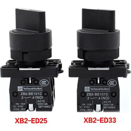 XB2-ED25 XB2-ED33 2/3 Positions 1NC/1NO Latching Self-Locking/Momentary Selector Push Button Switch Brand New And High Quality