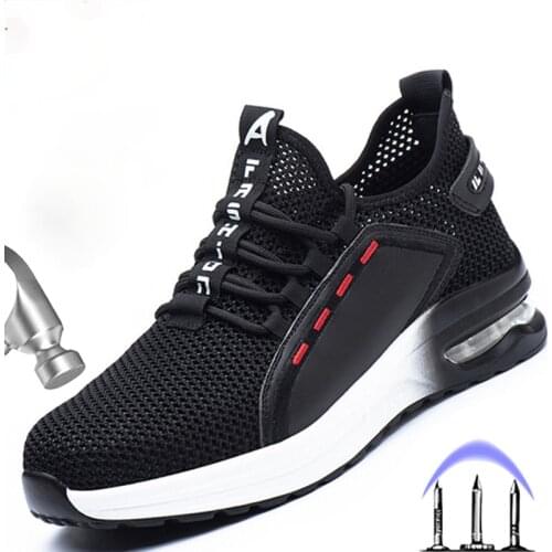 MJYTHF Work Safety Boots Male Work Boots Anti-Smashing Steel Toe Shoes Puncture-Proof Safety Shoes Men Indestructible Work Shoes