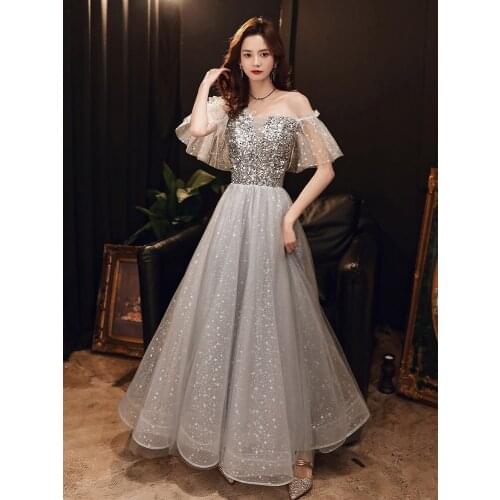 Sexy Evening Dress Party Women Elegant Evening Dresses Long Formal Robe De Soiree Sequins Appliques Evening Gowns cheongsam