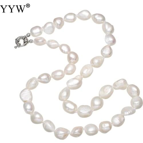 Fashion White Pearls Necklace For Women 8-9mm 100% Natural Freshwater Pearls Jewelry Wedding Long Boho Collier Wedding Gift