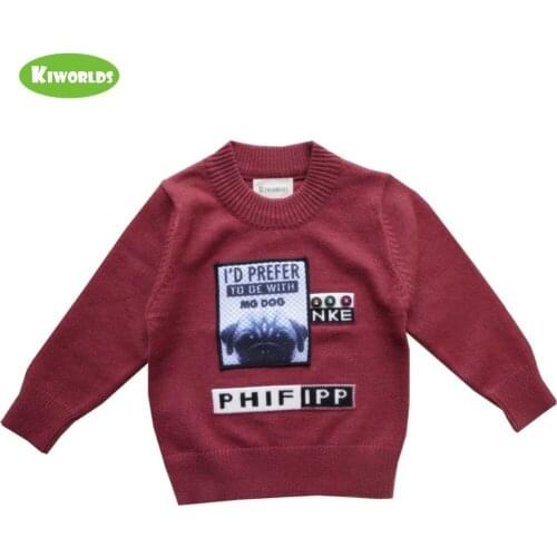 Winter High quality Red Core spun yarn Girls and Boys Sweater,with Lovely dog and Letter , More Soft and Warm Clothes,1T-5T Kids