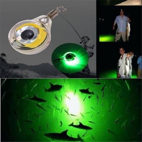 1pc Mini Fishing Lure Light LED Deep Drop Underwater Eye Shape Fishing Squid Fishing Bait Luminous Lure for Attracting Fish