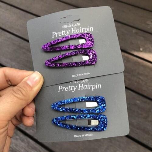 2pcs/lot Korean childrens hairpin girls BB clip baby bangs clip childrens shiny pair of tiara hair accessories