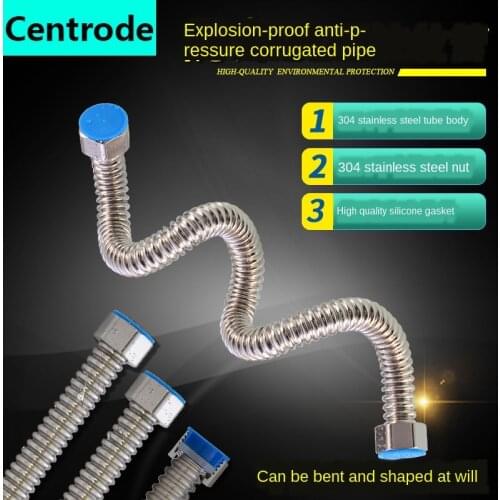 304 stainless steel corrugated pipe high pressure explosion-proof water heater inlet hose basin toilet connection outlet pipe