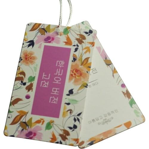 500Pcs/Lot Customized Paper Hang Tags For Clothing Swing Tag For Clothes Price Tag Custom Garment Bag Printed Price Paper Tags