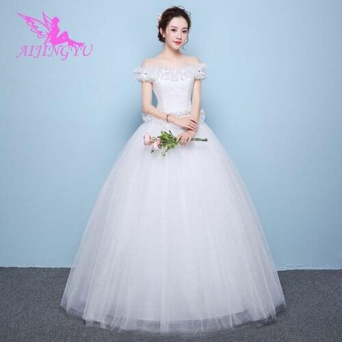 AIJINGYU Wedding Dress Coat Rhinestone Gowns Whites Buy Wholesale Plus Size Gownes 2021 Bridal Dresses Online Shopping