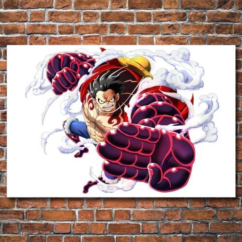 Anime One Piece Luffy Picture Printed Canvas Cloth Wall Art Poster Painting For Room Decor