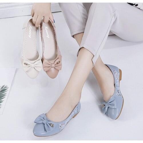 New Spring Bow Knot Women Shoes Rhinestone Flats Leisure Ballerina Ladies Ballet hoes Breathable Slip On Crystal Casual Shoes