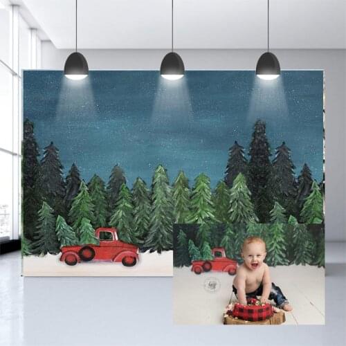 Mehofond Newborn Winter Forest Backdrop Christmas Snow Tree Starry Sky Baby Shower Portrait Photography Background Decor Props