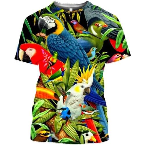 CLOOCL Men T Shirts Macaw Printing Clothing 3D Parrot T-shirt Women Casual Tee Shirt Harajuku Style Streetwear Fashion Wild Tops