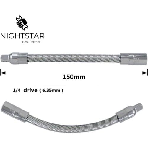 Binoax 150mm Flexible Extension Bars 1/4" Drive 6.3mm Socket Tool Ratchet 1/4" Flexible Shaft Screwdriver Bit Extension