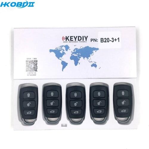 HKOBDII KEYDIY Original KD B20-3+1 4 Button B series Universial Remote For KD900/KD-X2/ URG200/KD MINI B Series Remote