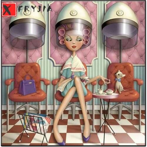 5D Diamond Painting DIY Round Square Full Diamond Embroidery Hair Salon Woman Needle Art Crafts mosaic Cross Stitch Home Decor