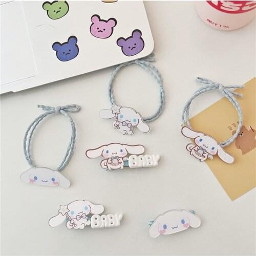 Kawaii Sanrioed Cinnamoroll Mymelody Girl Hairpin Cartoon Clip Headdress Hair Rope Loli Bangs Hairpin