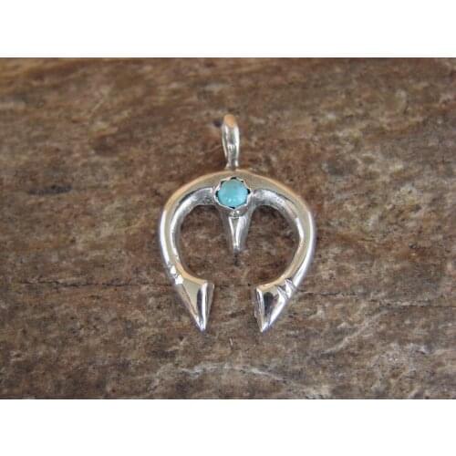 Fashion Silver Color Squash Blossom Naja Turquoises Pendant Necklace Nava Jewelry Chain Necklaces Women Handmade Jewelry Wicca