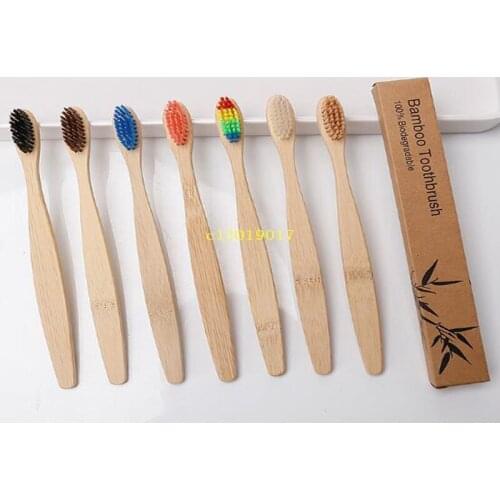 New Fashion Bamboo Toothbrush Crown Environmentally Toothbrush Bamboo Toothbrush Soft Nylon Capitellum Bamboo Toothbrushes