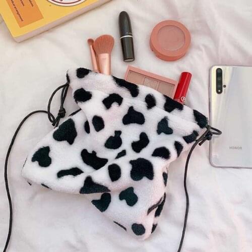 Newest Cute Cow Children Girls Shoulder Bag Plush Messenger Bag Women Cosmetic Bag Coin Purse Cute Princess Mini Handbag