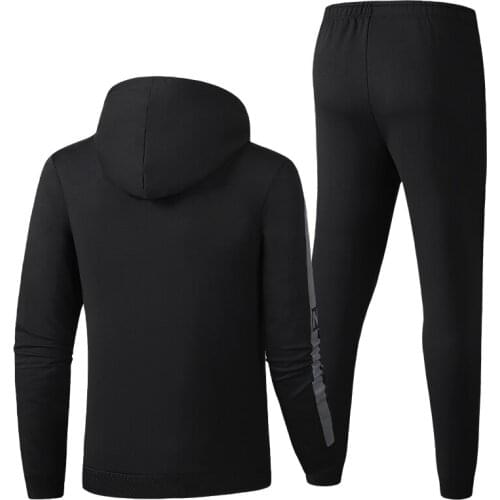 2020 Autumn And Winter New Mens First Repair Cardigan Hooded Sweater Closed Trousers Running Leisure Sports Two-piece Suit