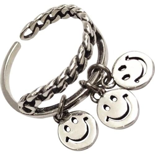 New Arrival 925 Sterling Silver Elegant Smile Face Female Party Ring Wholesale Jewelry For Women Birthday Gift Never Fade