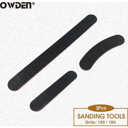 OWDEN 3Pcs Leather Craft Grit Sandpaper Edging Polishing Tools Double-sided Sheet Grinding Sandpaper Strip