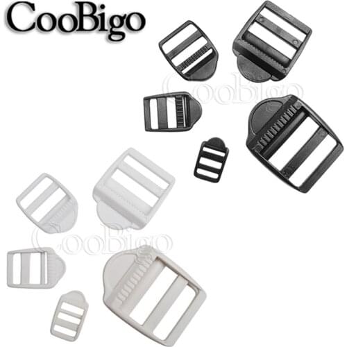 100pcs Plastic Ladder Lock Slider Tri Glide Adjust Buckles For Tactical Backpack Straps Bag Garment Belt Webbing Accessories