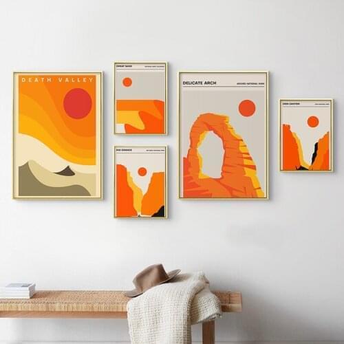 Travel Poster Wall Art Painting Yosemite Valley Canyon Arch Canvas Print Famous Viewscape Picture for Living Room Home Decor