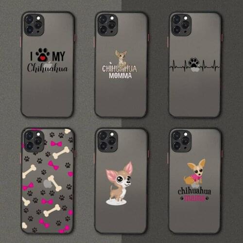 Chihuahua cartoon cute dog Phone Case matte transparent For iphone 7 8 11 12 plus mini x xs xr pro max cover