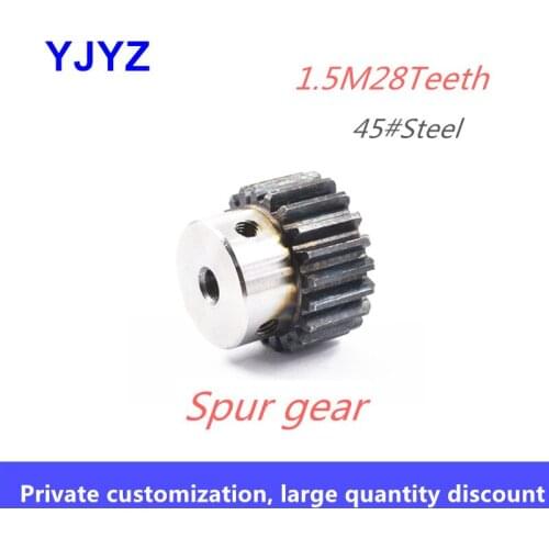 Spur gear 1.5M28Teeth straight rack pinion motor boss gear metal pinion