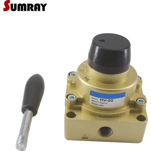 SUMRAY HV-02/03/04 Pneumatic Air Hand Valve 4 Way 3 Position Manual Control Valve Direct Acting Pneumatic Manual Valve