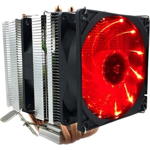 CPU Cooler Fan Cooling for AMD 1155 1366 General 6 Heat Pipe CPU Fan Temperature Control 3-Pin Double Wind Streamer