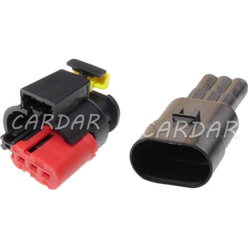 1 Set 3 Pin 284425-1 Waterproof Automotive Wire Connector Sealed Sensor Socket Fuel Diesel Injector Ignition Coil Connector