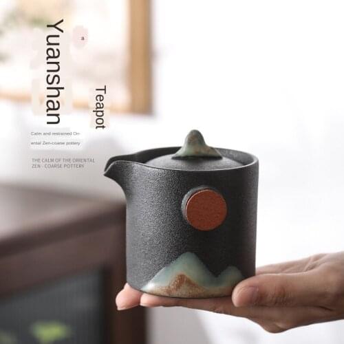 Japanese Distant Heat Resistant Pot Hand-Painted Pottery Stoneware Kung Fu Tea Office Home Zen Tea Single Teapot Tea Set Siteel