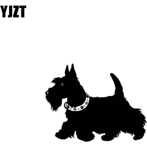 YJZT 15CM*11.4CM Cute Dog Terrier Animal Car Vinyl Decal Sticker Black/Silver C10-00481