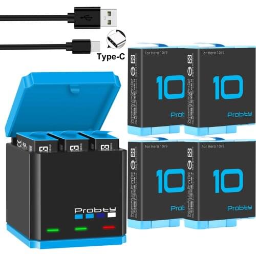 For GoPro Hero 9 1850 mAh Battery 3 card slot LED light battery charger battery storage GoPro Hero 9 black