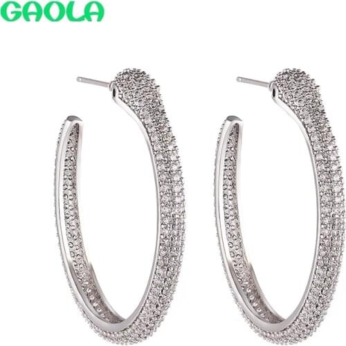GAOLA New Fashion Round Clear Cubic Zirconia Snake Hoop Earrings For Women Girl Daily-life Jewelry Earrings Gifts GLE9354